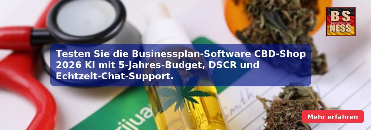 Testen Sie die Businessplan-Software CBD-Shop 2026 KI mit 5-Jahres-Budget, DSCR und Echtzeit-Chat-Support.