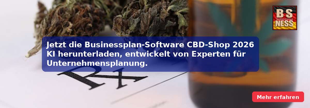 Jetzt die Businessplan-Software CBD-Shop 2026 KI herunterladen, entwickelt von Experten für Unternehmensplanung.